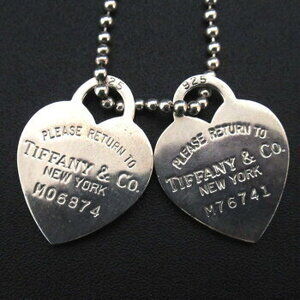 Tiffany Co to double heart necklace sterling silver Luxs